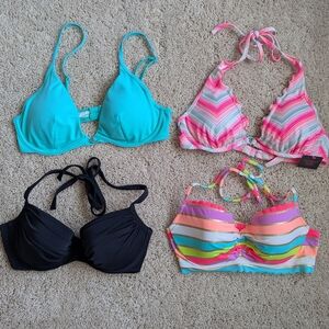 Victoria's Secret Pink and Black Bikini Tops